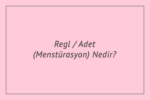 Regl / Adet (Menstürasyon) Nedir?