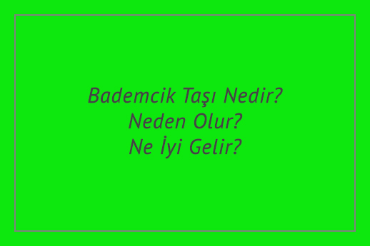 Bademcik Taşı Nedir? Neden Olur? Ne İyi Gelir?