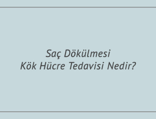 Saç Dökülmesi Kök Hücre Tedavisi Nedir?